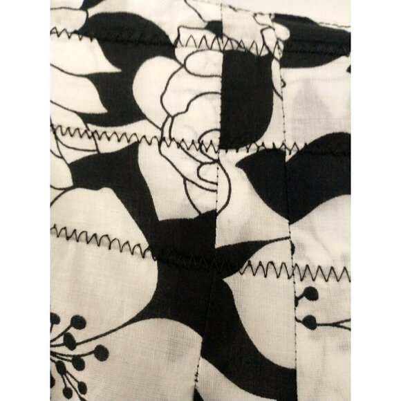 G.H. Bass Lightweight Lined Cotton Skirt Boho Floral Black White - Size 14 - Picture 2 of 8
